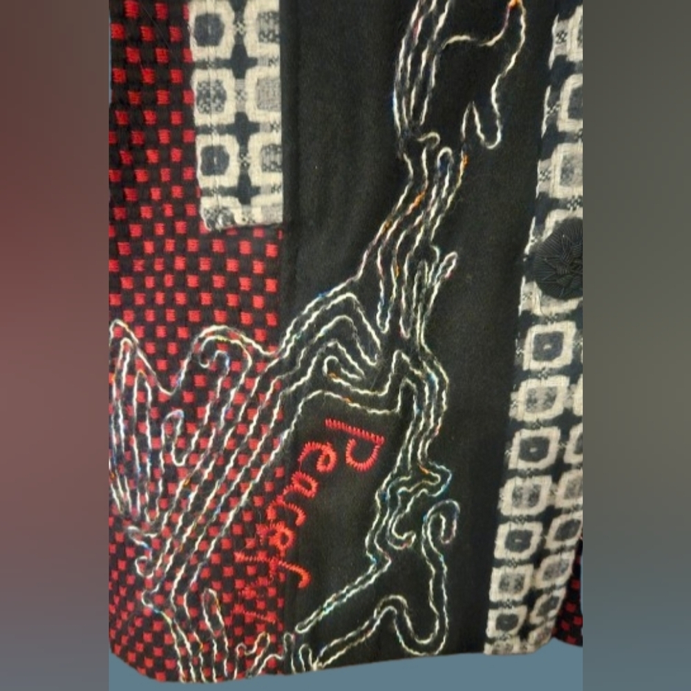 *Kessley Wool Blend Patchwork Coat - image 3